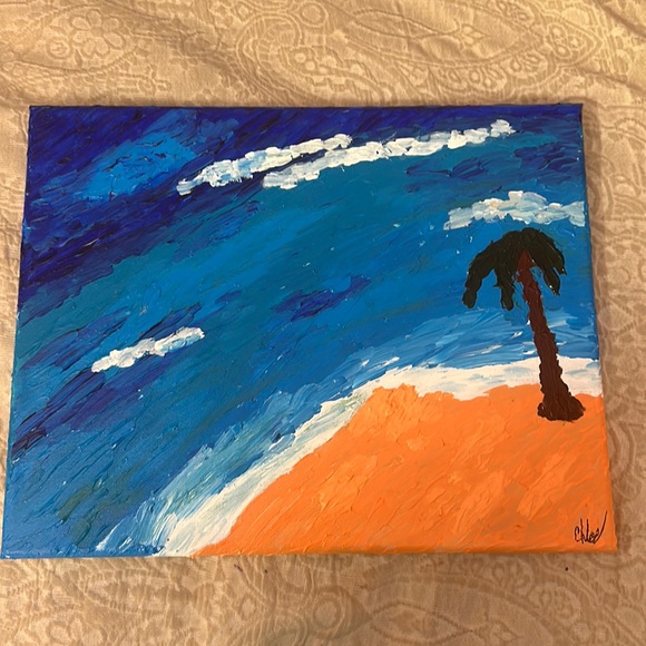 My original hand painted impasto beach painting - Picture 1 of 2